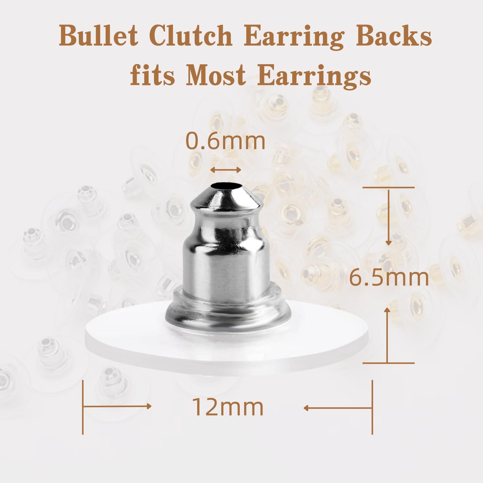 120Pcs Earring Backs Clutch Ear Locking w/ Pad for Studs Fishhook Heavy Earrings