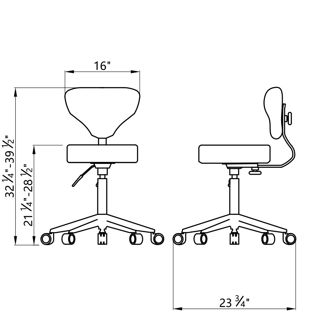 Roller Stool Medical Office All Purpose Adjustable Stool with Easy Glide Wheels