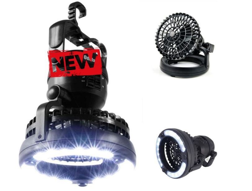 Linterna LED Portátil con Ventilador para Camping y Emergencias Hurricane