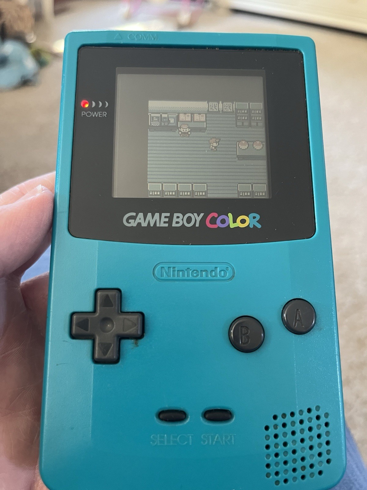 Pokemon Blue Version – GameBoy - Works (See Pics)- Label Messed Up
