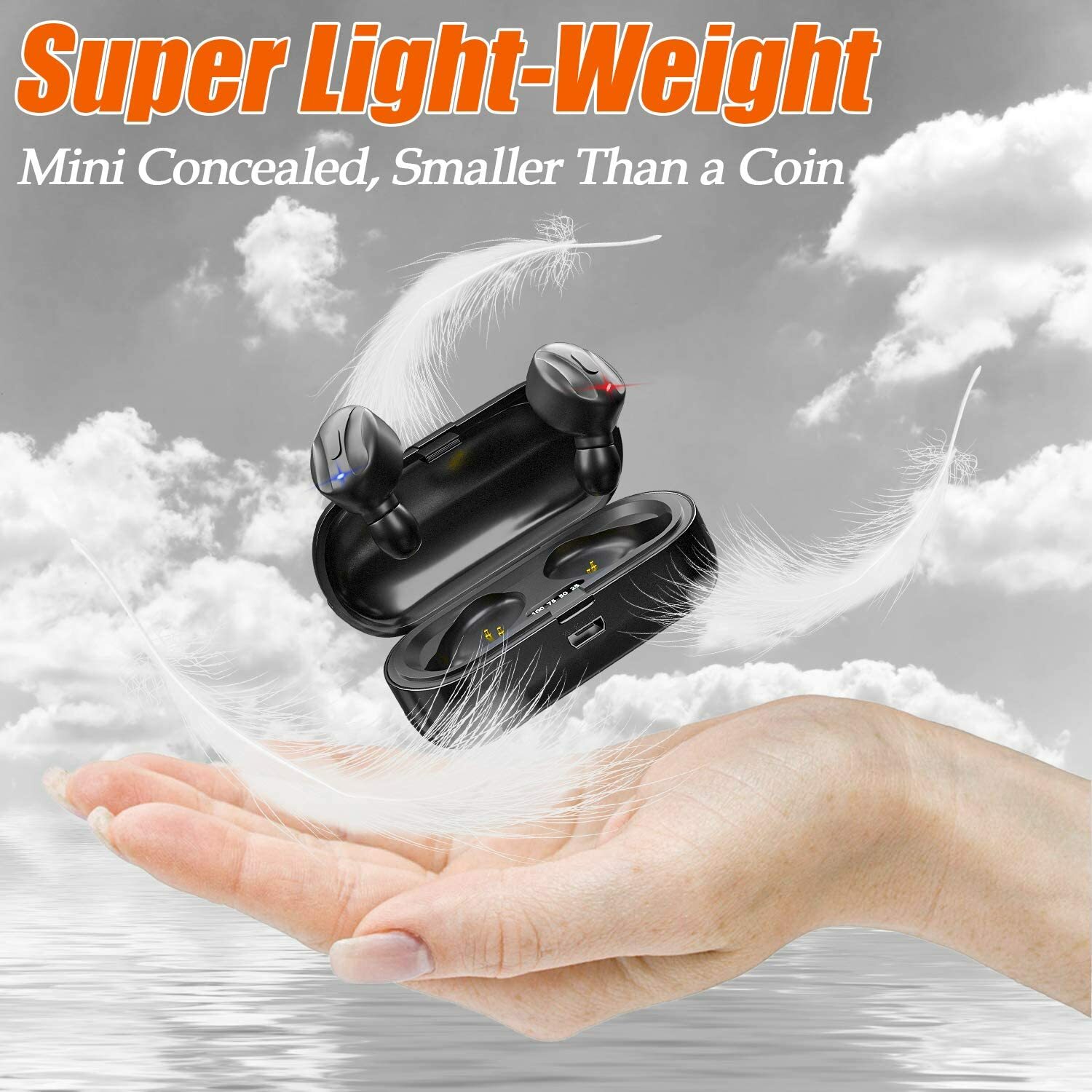 Wireless Earbuds Bluetooth 5.0 Mini Headphones, Hi-Fi Stereo in-Ear Earphones wi