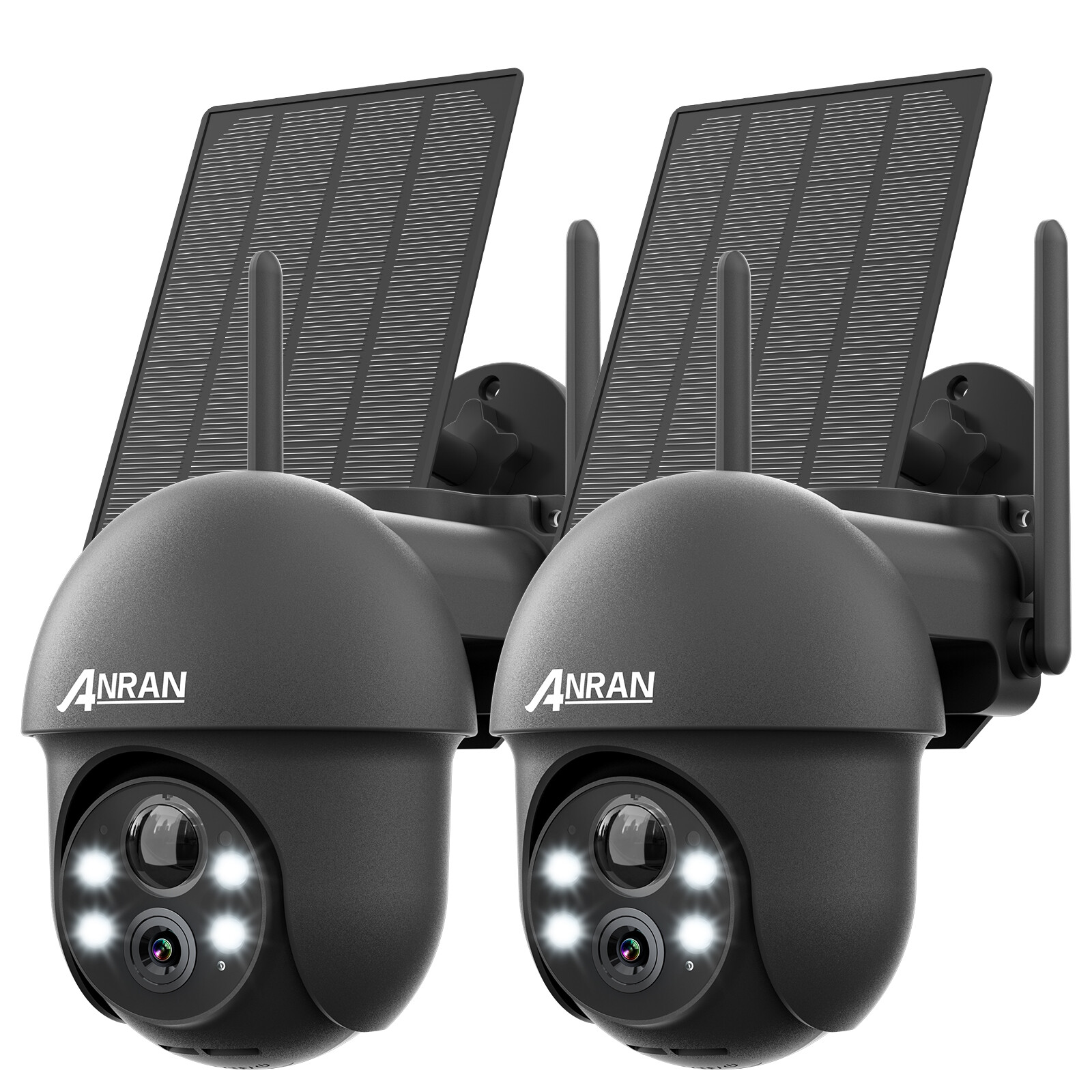 2PACK WiFi Wireless Security Camera System Outdoor Solar Battery Powered 3MP PTZ
