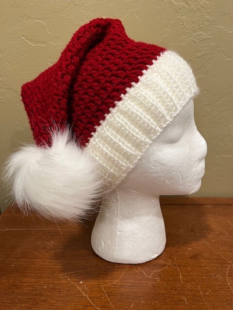 Handmade Crocheted Santa Hat - Adult