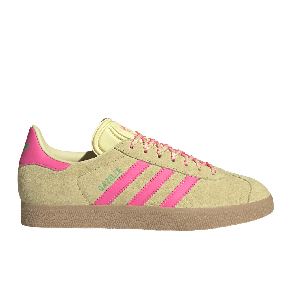 adidas Gazelle Lace Up  Womens Beige, Pink, Yellow Sneakers Casual Shoes JH7211