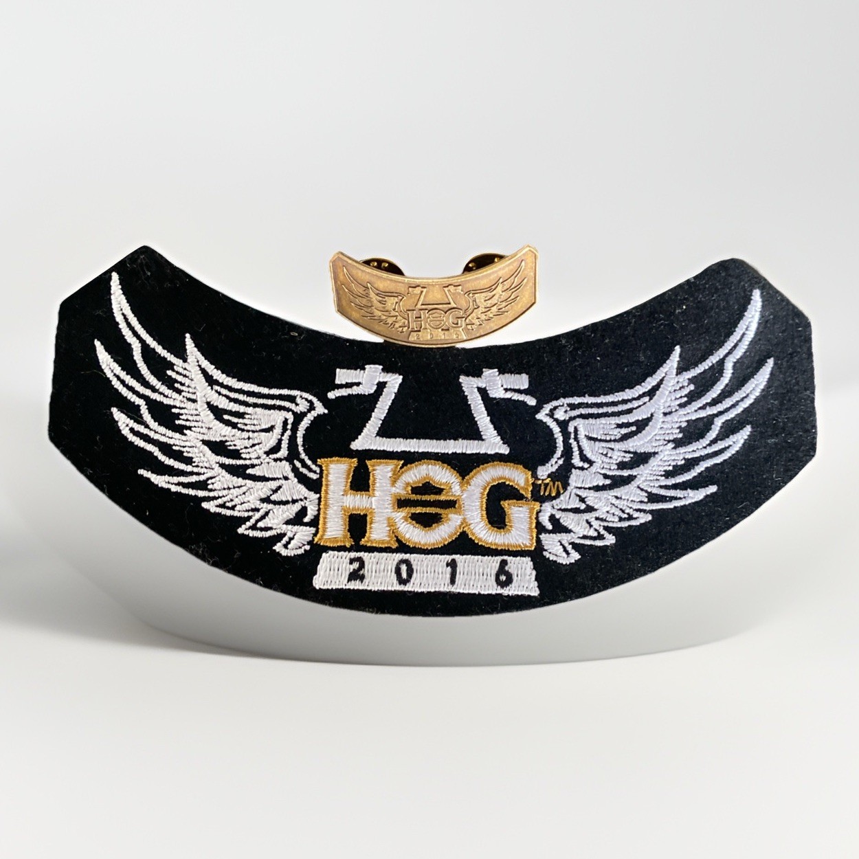 2016 Harley Davidson Owners Group HOG Annual Rocker Patch + Brass Pin