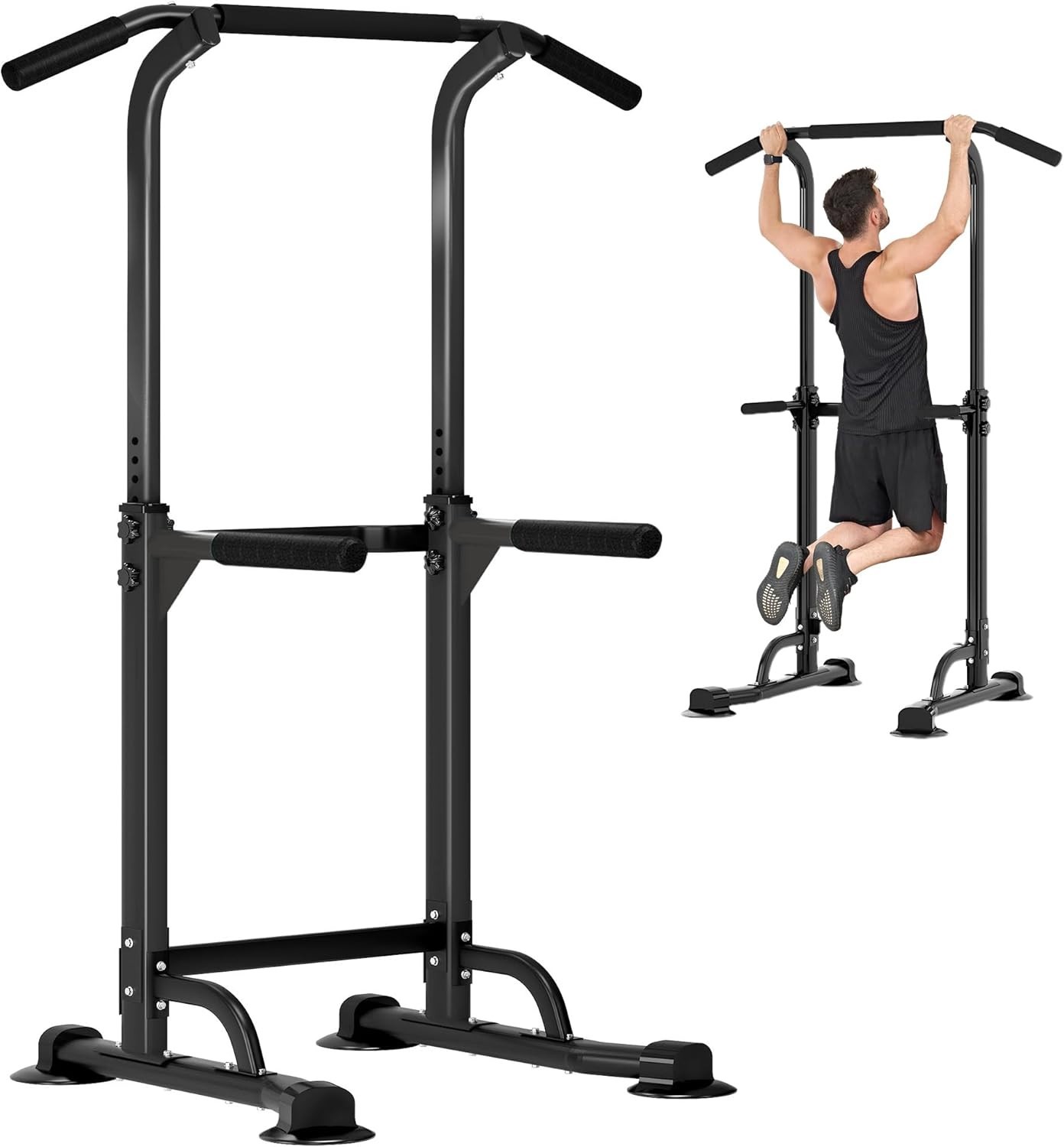 Pull Up Station, Power Tower, Strength Training Dip Stands Portable Pull-up Bar