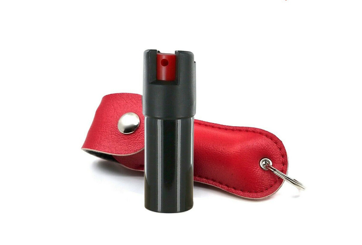 Pepper Spray .50oz RED Artificial Leather Key Chain Case ^^@