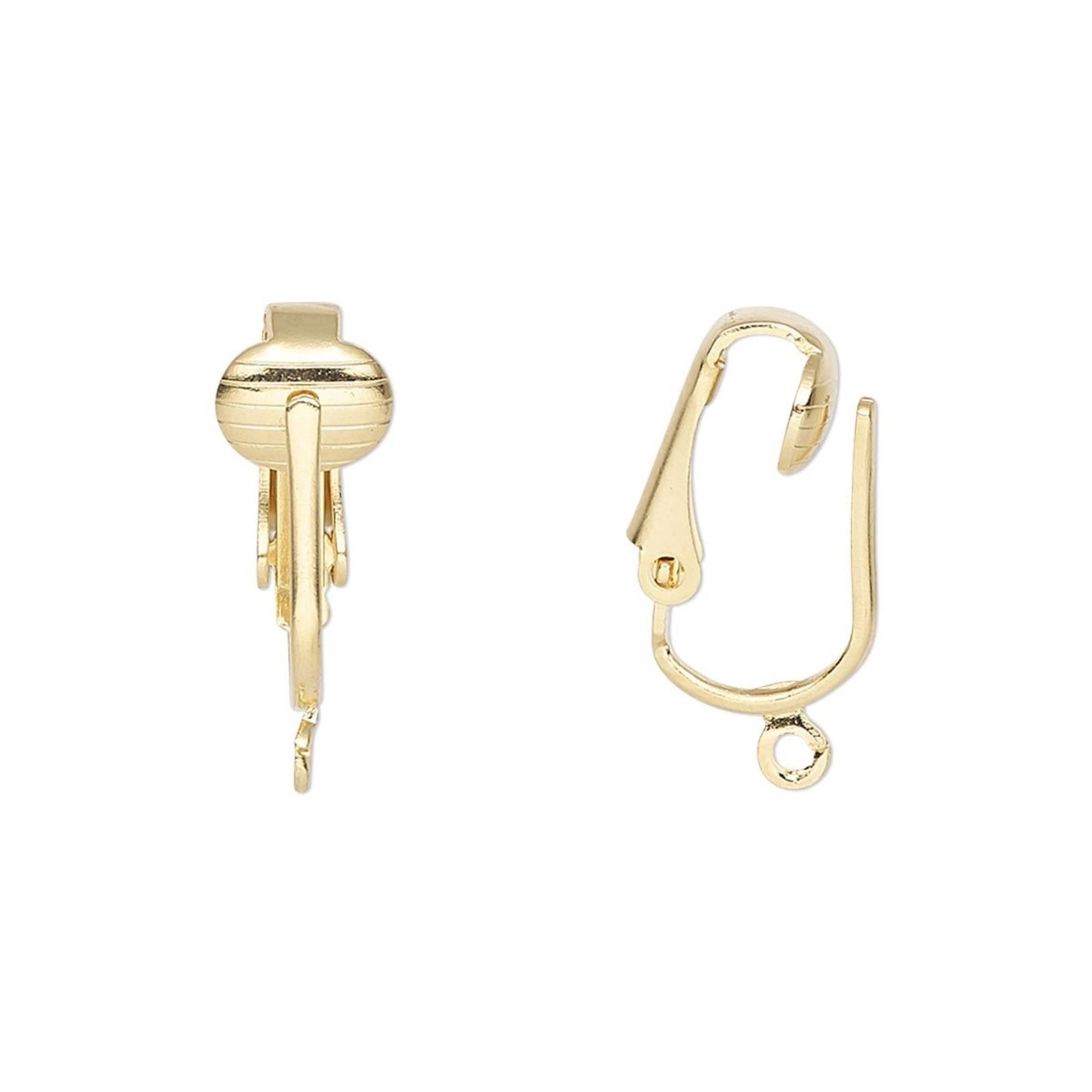 Gold 14K Plated Brass Pierced Look Clip On Earring Hooks Findings 10 pcs