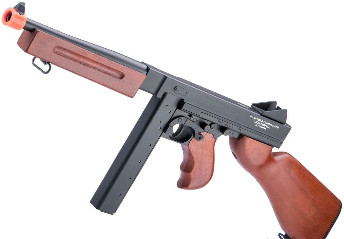 Cybergun Auto Ordnance Licensed Thompson M1A1 Airsoft AEG w/ Real Wood Grips