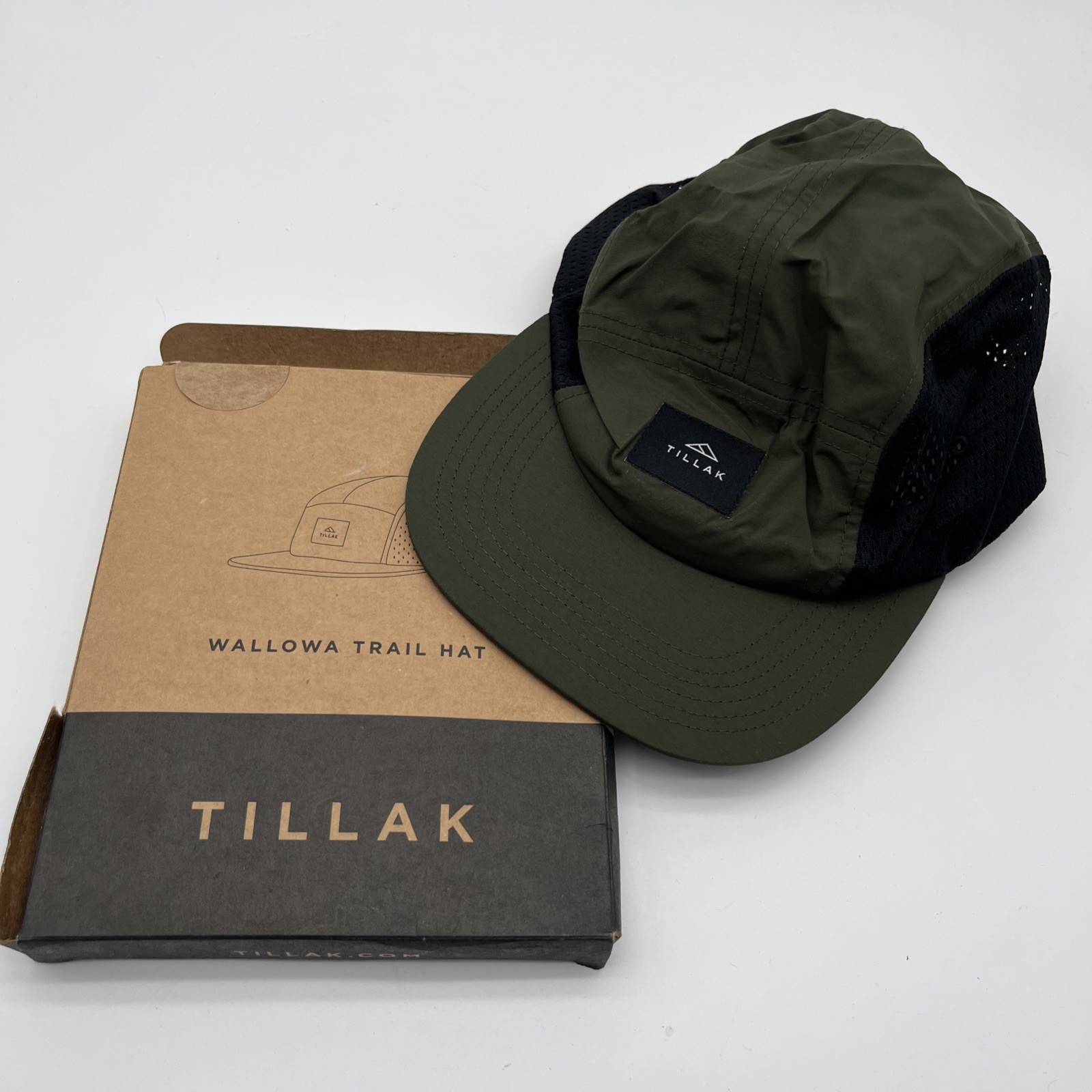 Wallowa Trail Hat Lightweight Nylon Stretch One Size Fir Green 5 Panel NEW