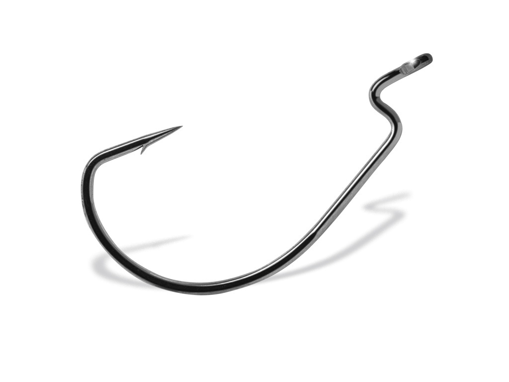 50 pack - 2/0 VMC 3x-Strong Wide Gap Worm Hooks - Black Nickel - 7317 HDWG Bulk