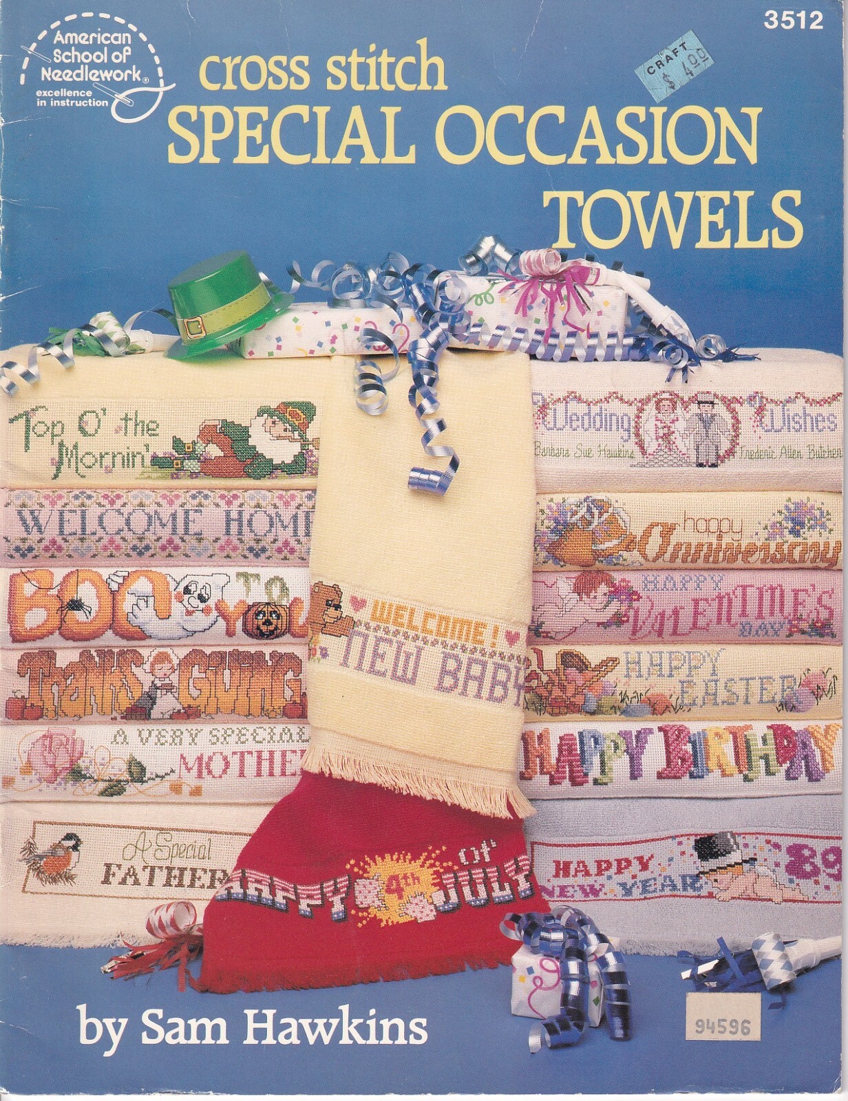 Cross Stitch SPECIAL OCCASION TOWELS Sam Hawkins American School Needlework