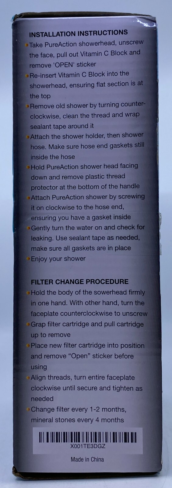 PureAction Vitamin C Filter Shower Head with Hose & Replacement Filters SH158