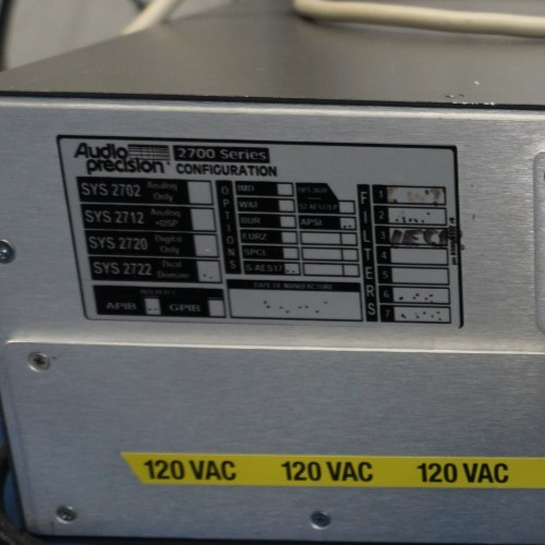 Audio Precision System SYS 2722-192k w/ Options, Filters, USB Adapter