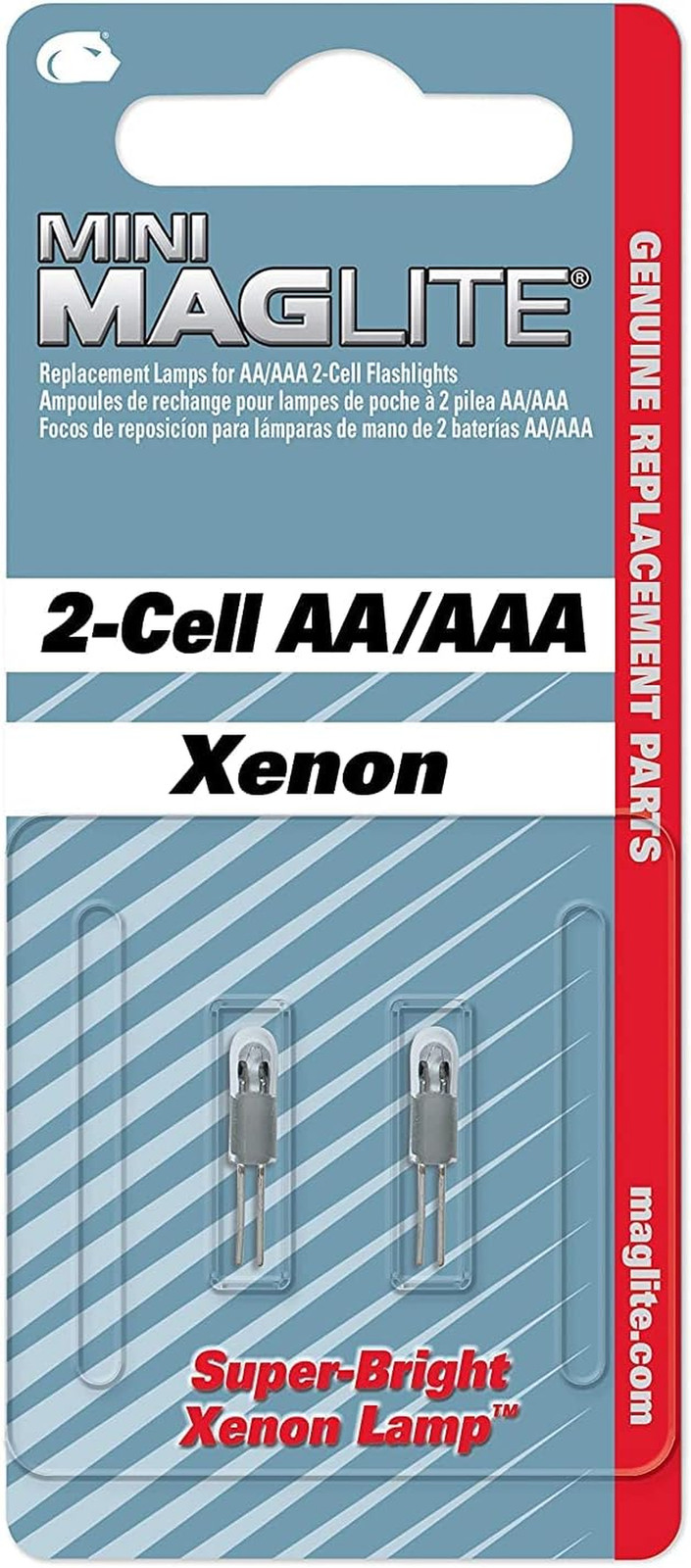 Replacement Lamps for 2-Cell AA Mini Flashlight, 2-Pack