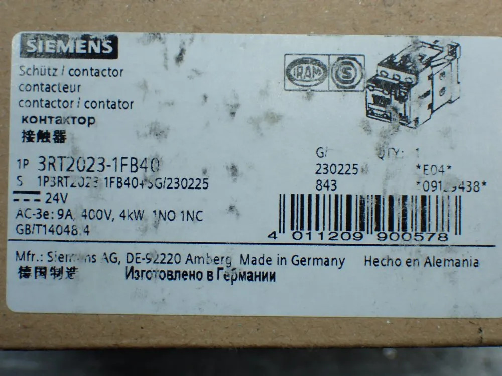 SIEMENS CONTACTOR 3RT2023-1FB40