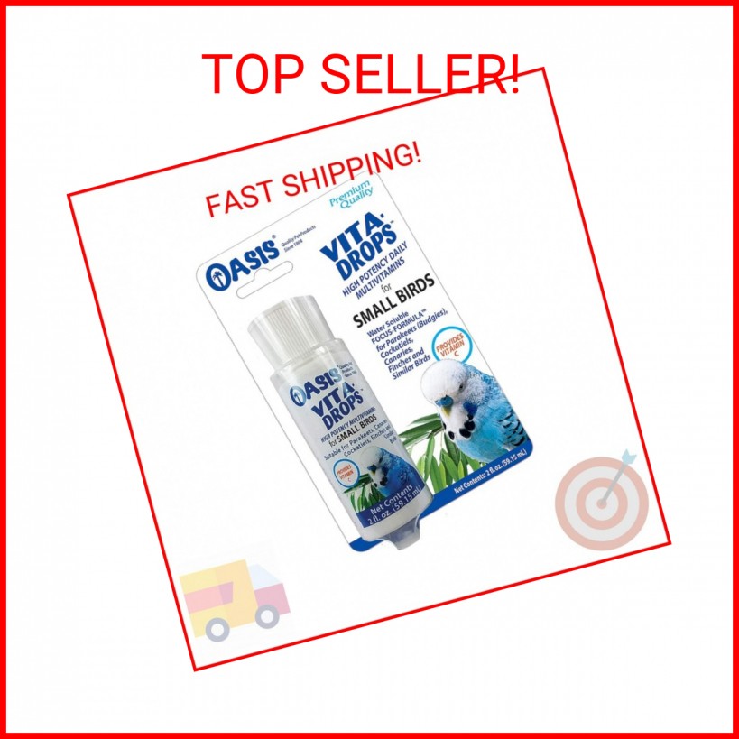 OASIS #80257 Vita Drops for Small Birds, 2- ounce liquid multivitamin
