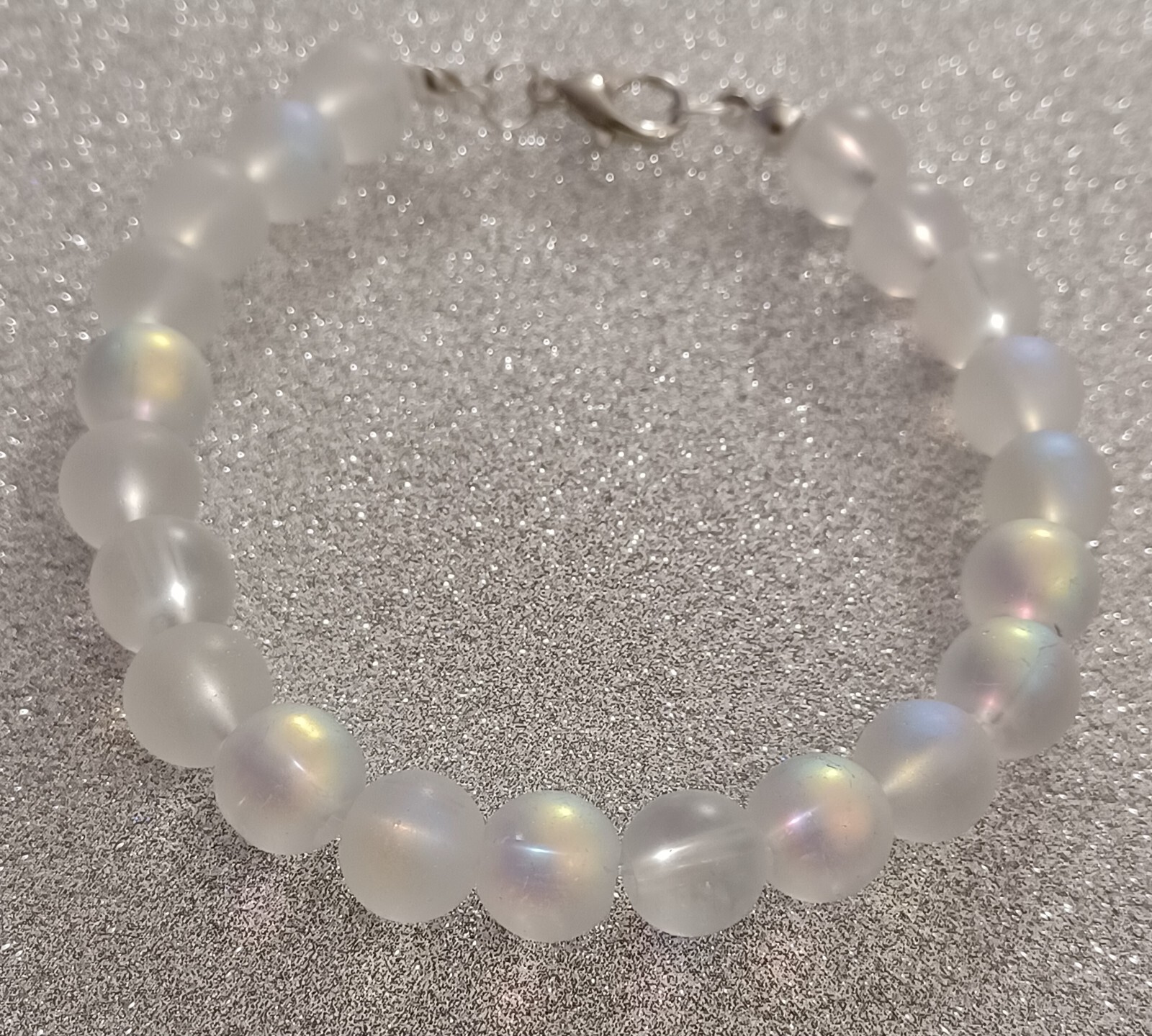 Sparkling Moonlight Luminous Handmade Bracelet 8mm Multicolored Glass Beads