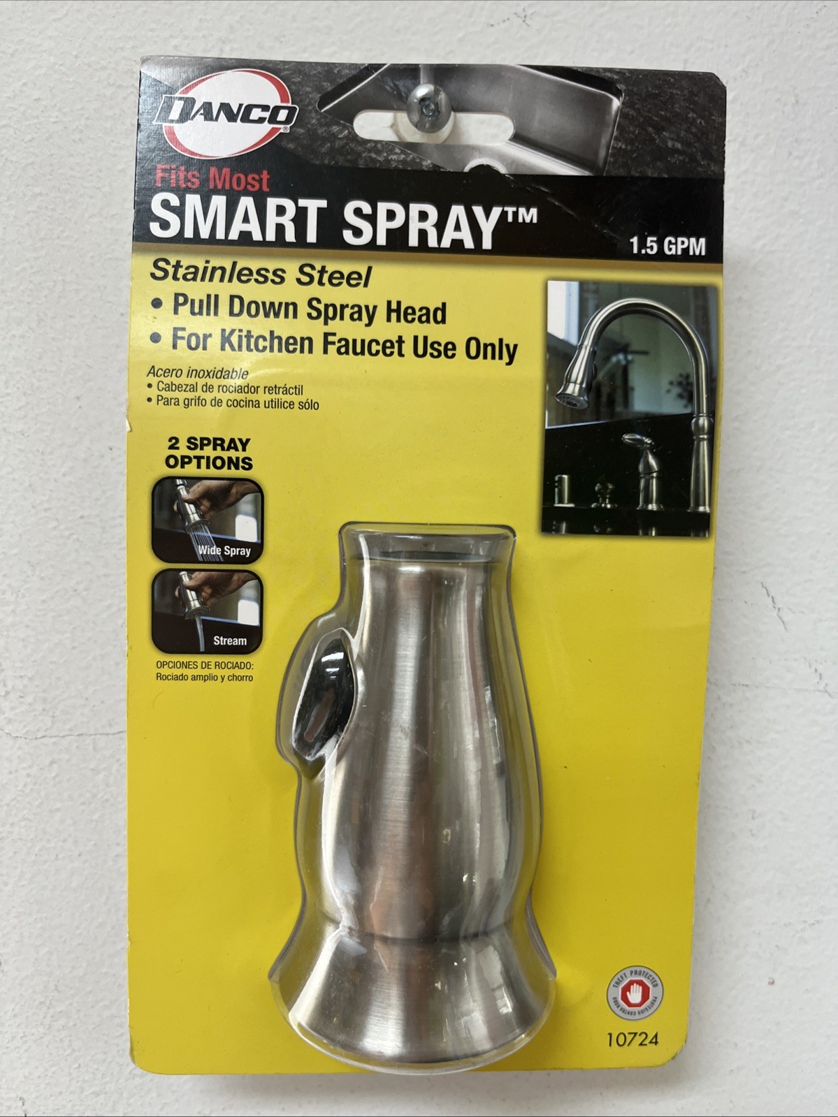 DANCO Smart Spray Pull Down Faucet Spray Head in Stainless Steel
