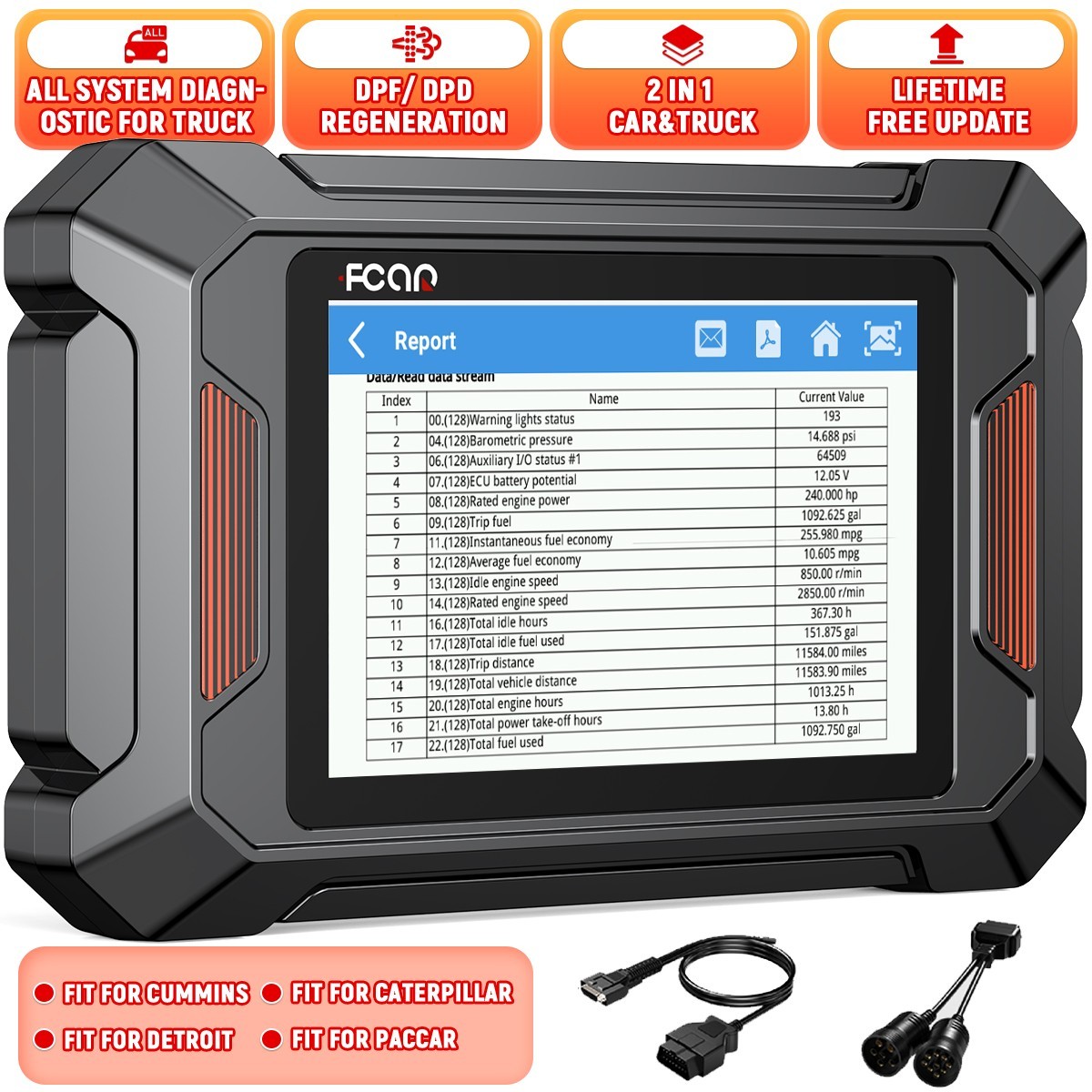 FCAR F803 Diesel Diagnostic Tool DPF Regen & Full System Coverage