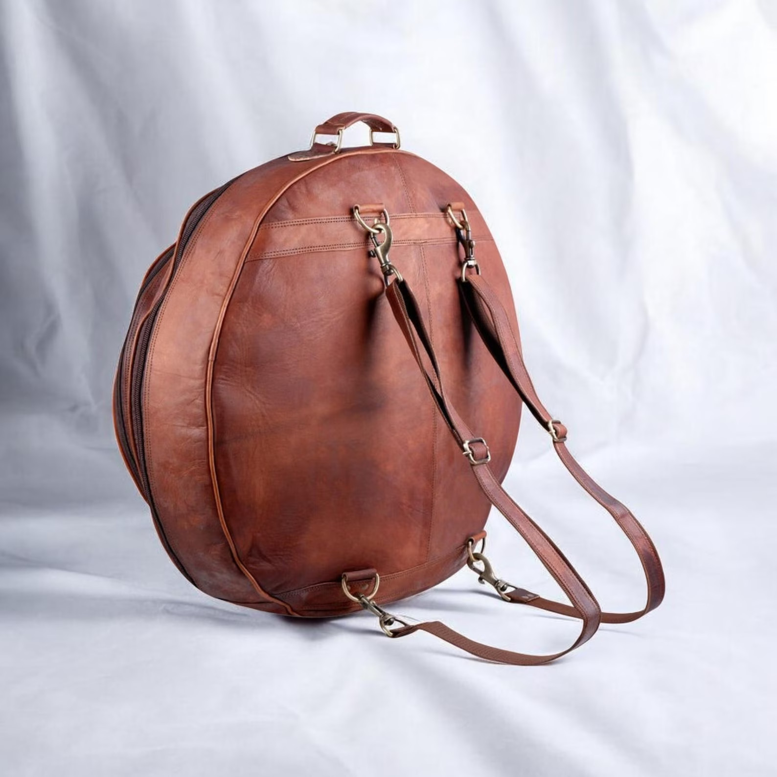 Handmade Leather Drum Bag - Premium Percussion Instrument Carrying Case