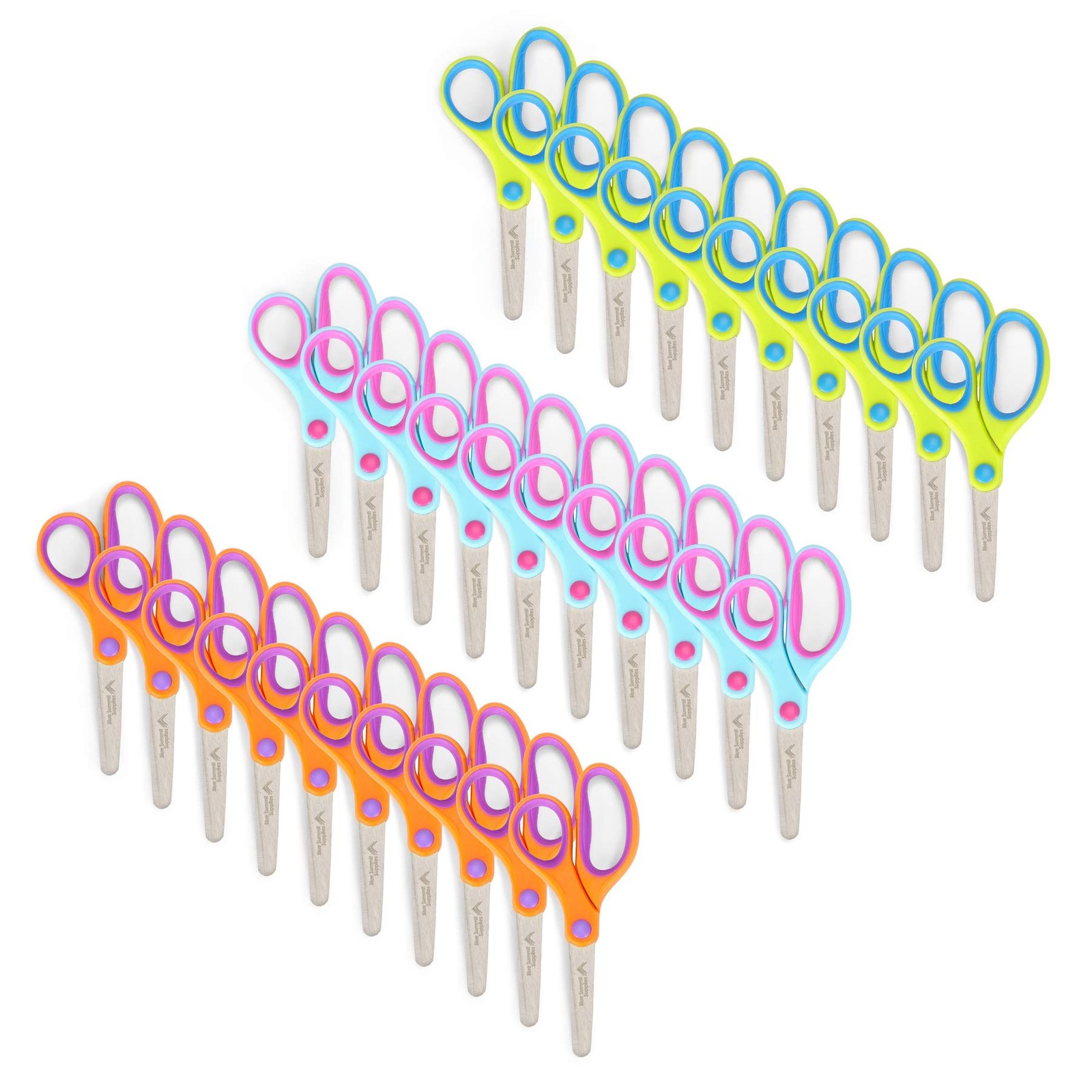 Blue Summit Supplies 30 Pack Kids Scissors Bulk with Comfort Grip, Bulk Scissors