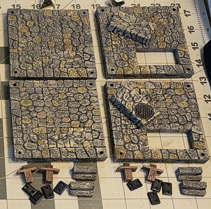 3x Dwarven Forge Lowtown Fieldstone Core - 4x4 Floors Remastered biscuit holes