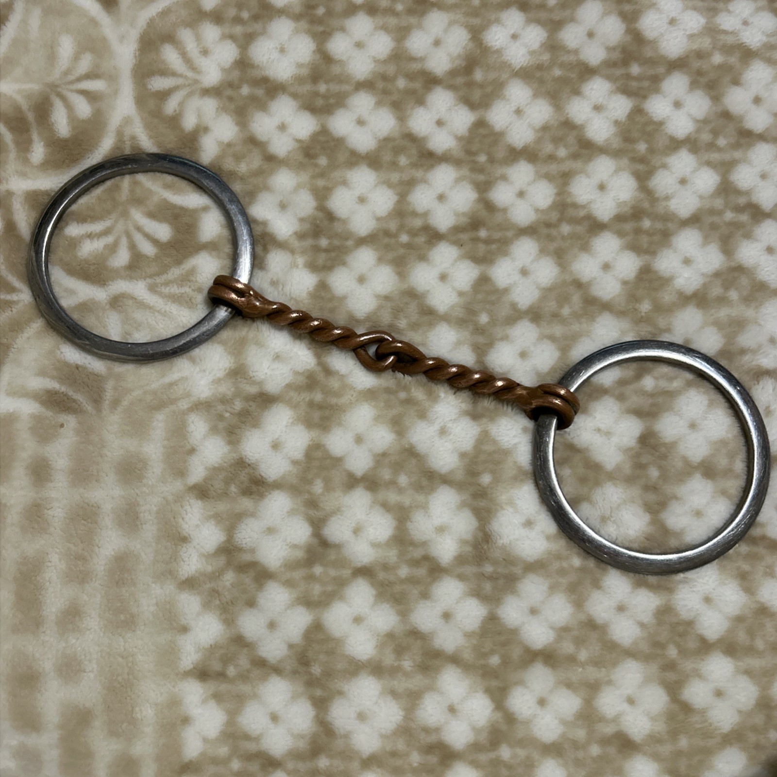 Flat Loose Ring Copper Twist Snaffle 5” Mouth 3 5/8” Rings English Western Train
