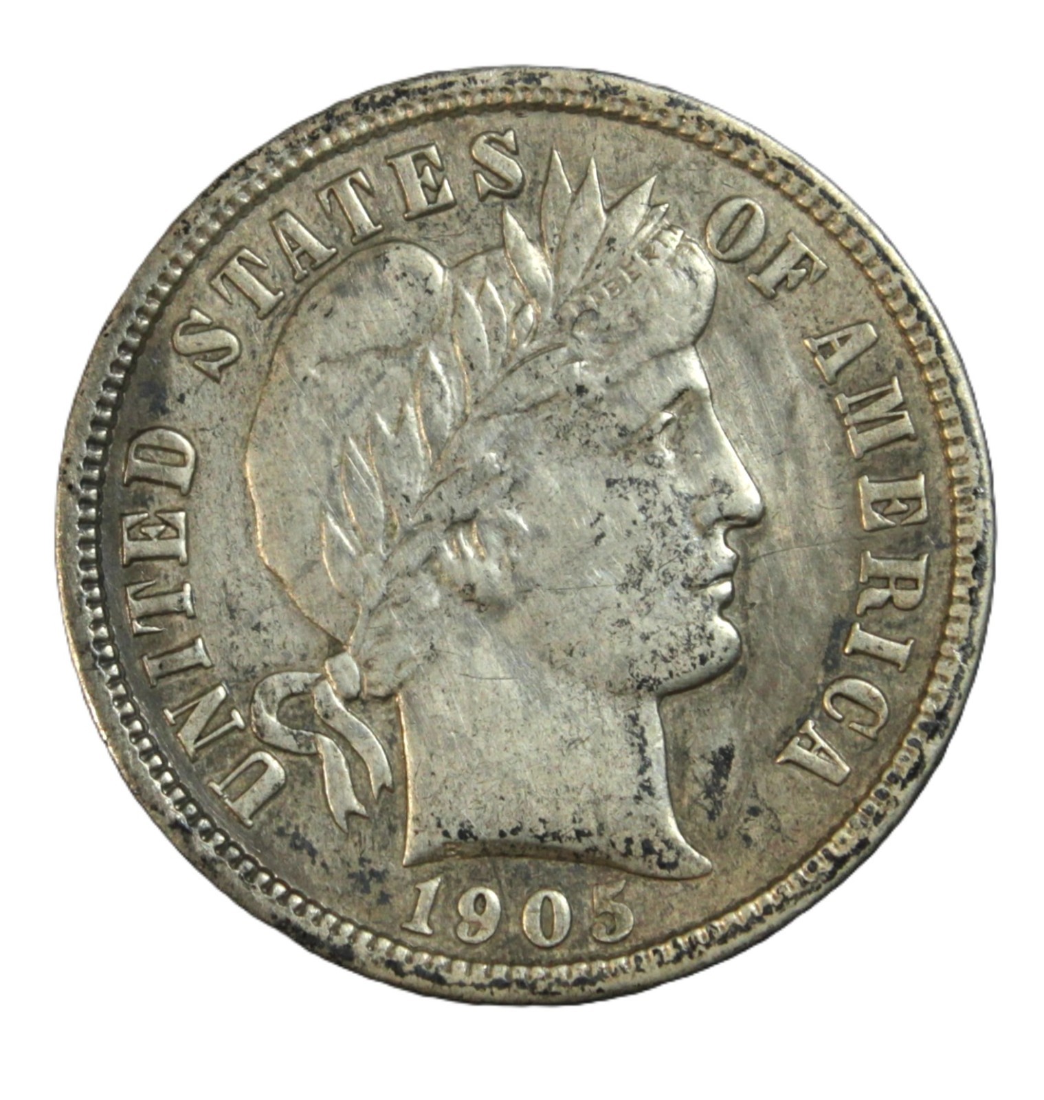 1905 Barber Dime - choice AU - SMH 1698