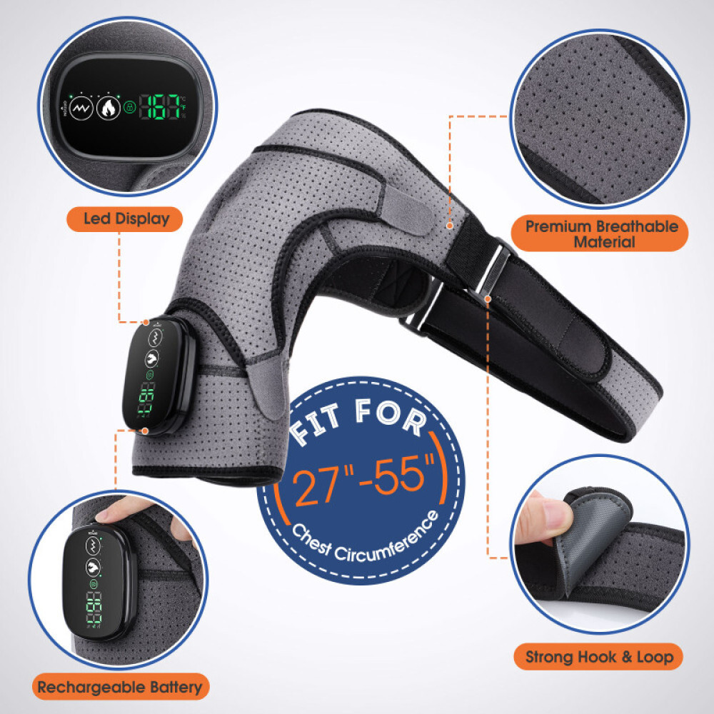 HailiCare Heated Shoulder Massager Brace w/ Vibration Therapy Joint Pain Relief