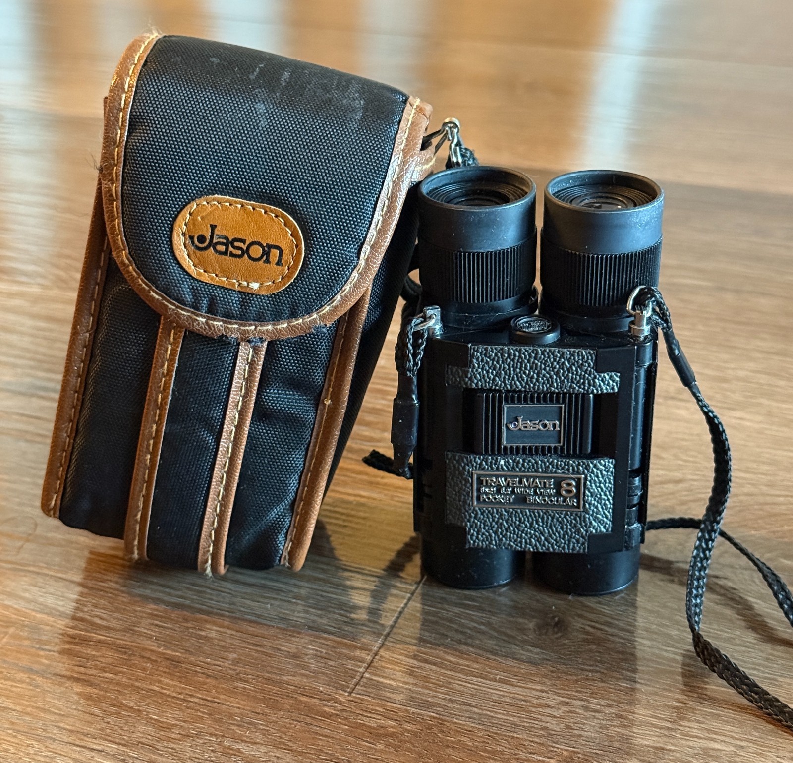Jason Compact Model 123 Pocket Binoculars Travelmate Carrying Case Vintage