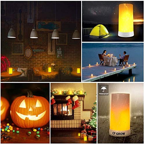 LED Flame Effect Light, USB Rechargeable Outdoor Flame Remote control style