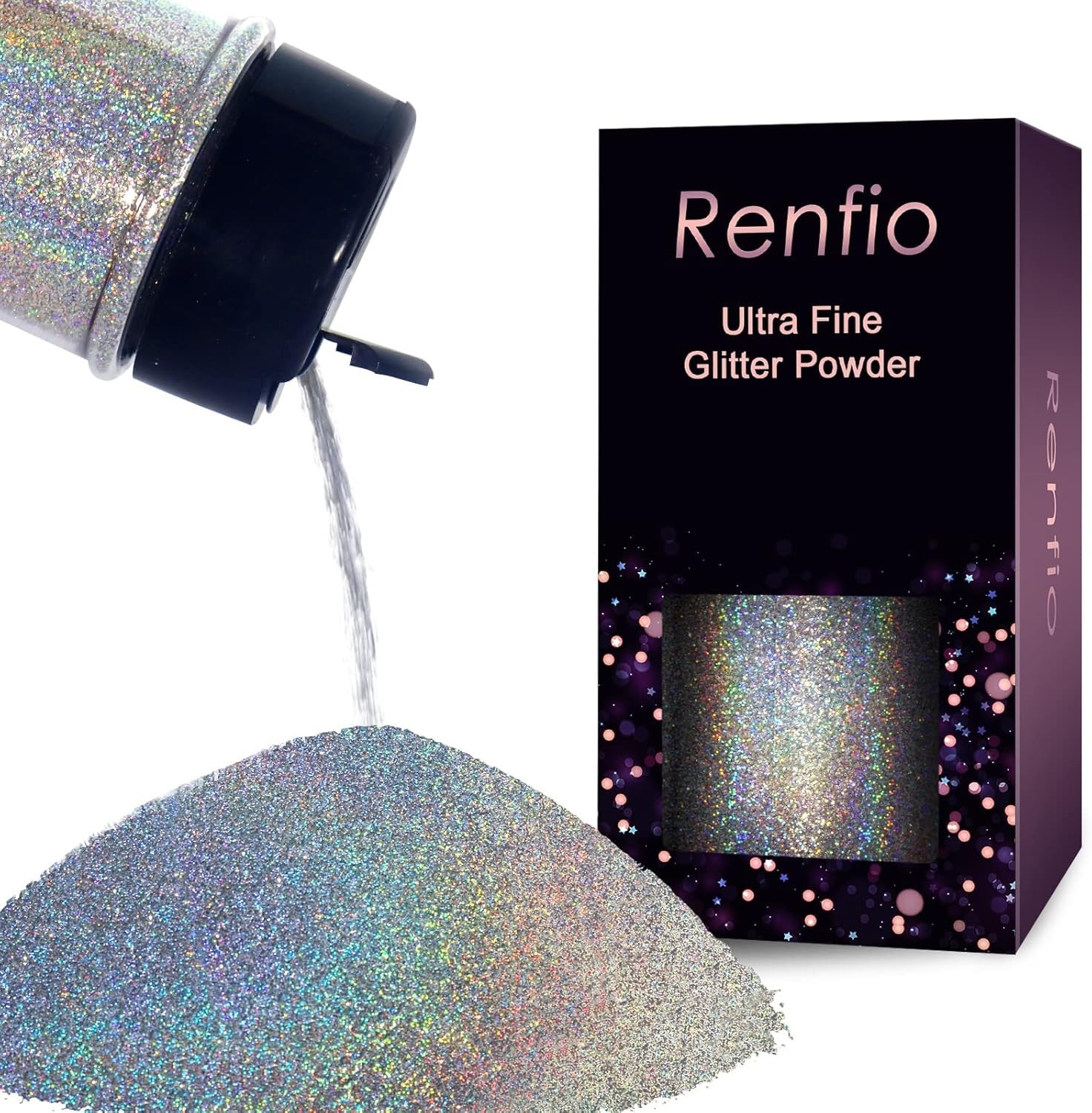 Diamond Laser Silver Holographic Glitter Powder - 2.11oz Artisan Craft Sparkle