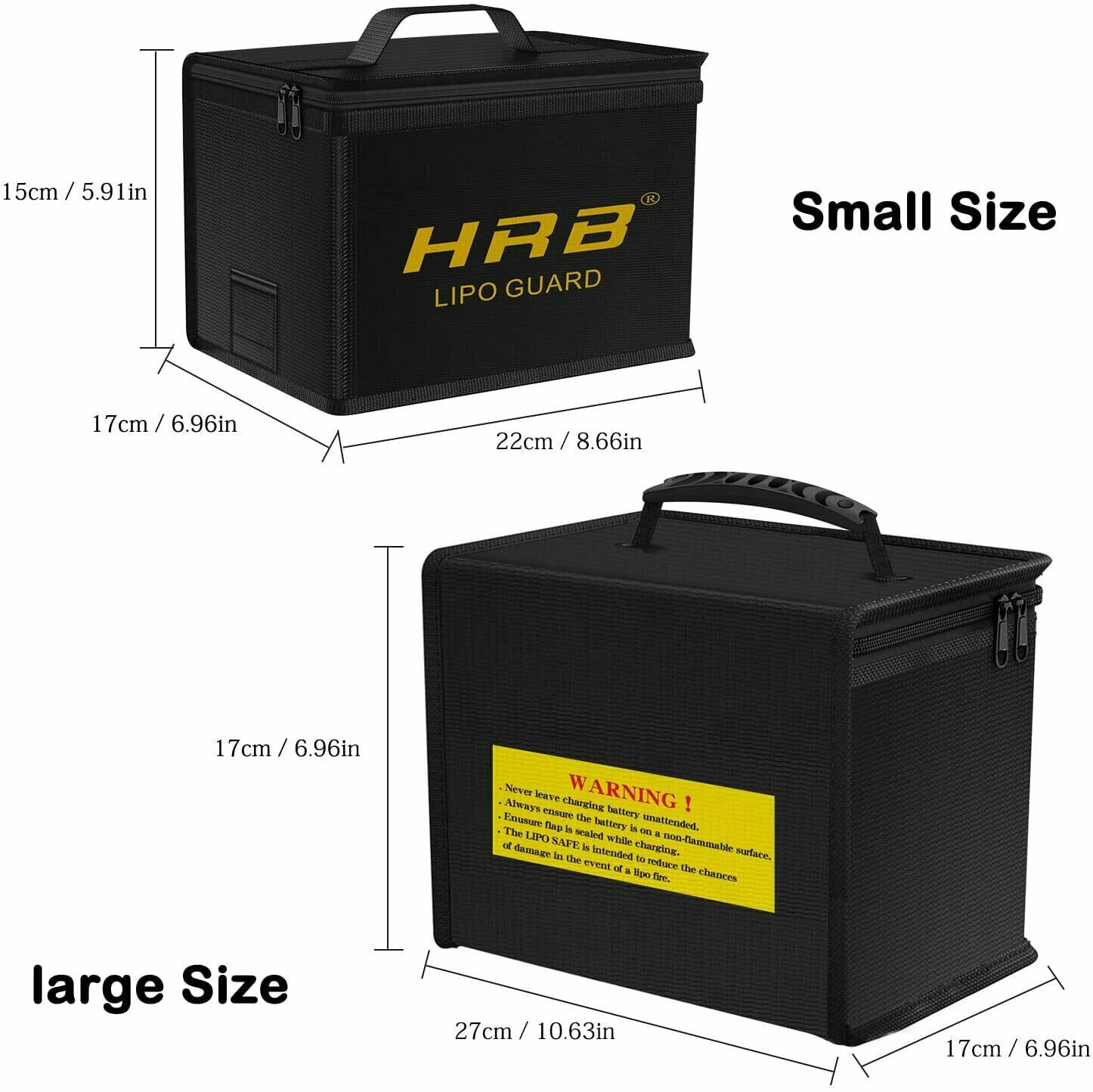 2Pack Lipo Battery Safe Guard Fireproof Explosionproof Bag Charge & Storage