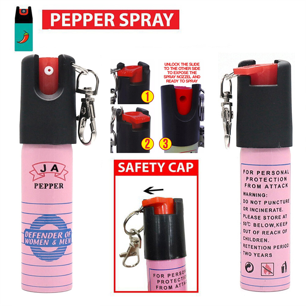 3 PACK Pepper Spray Keychain 0.68oz Women Self Defense Security Pink
