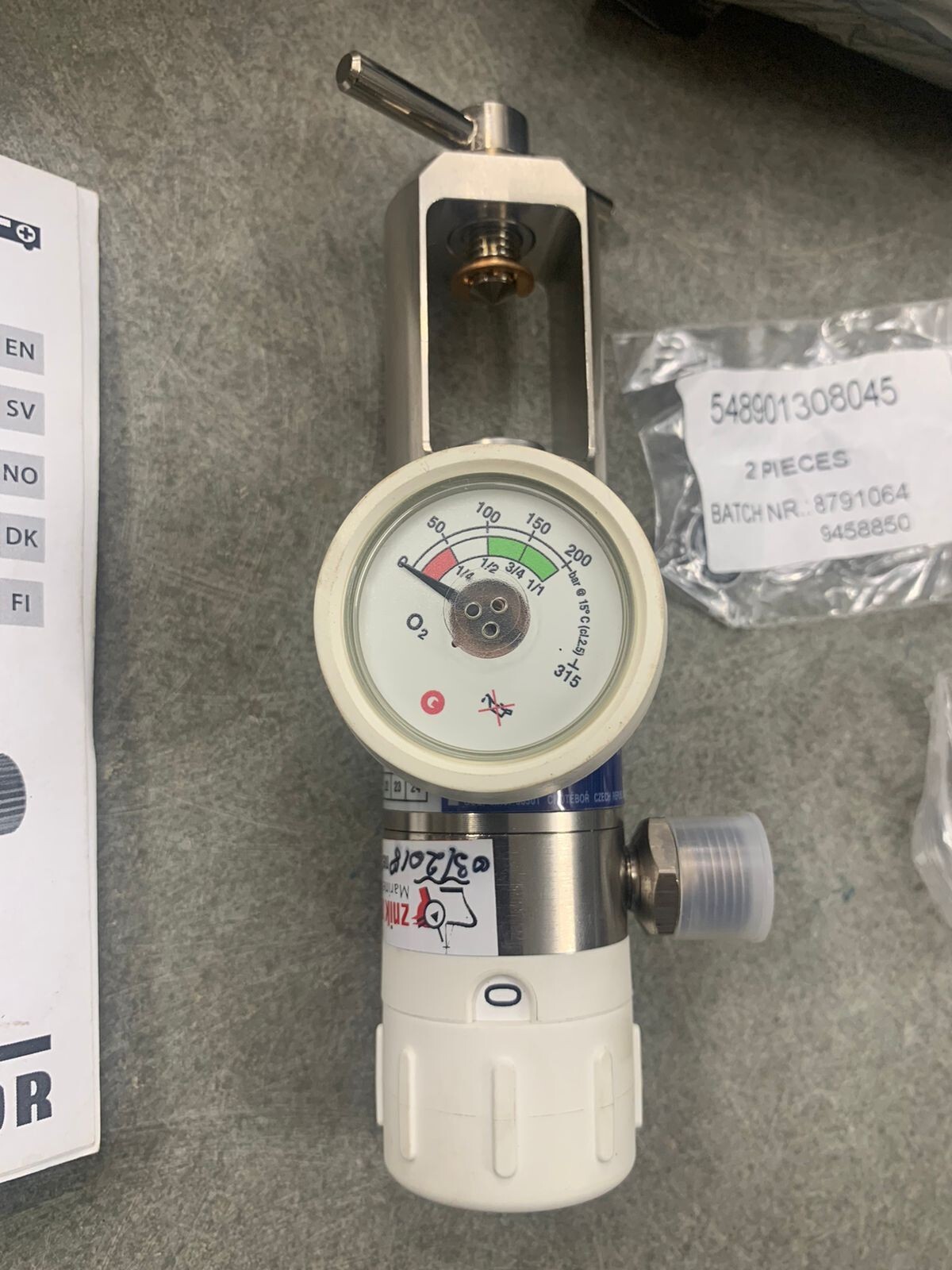 UNITOR MediSelect II Medical Oxygen Regulator 200 bar