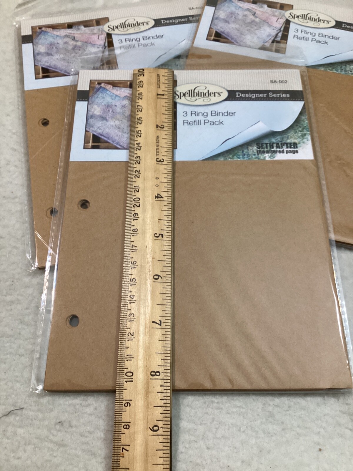 DIY Spellbinders 3 RING JOURNAL BINDER Brown 8.25" X 9" w/ 3 extra tab refills