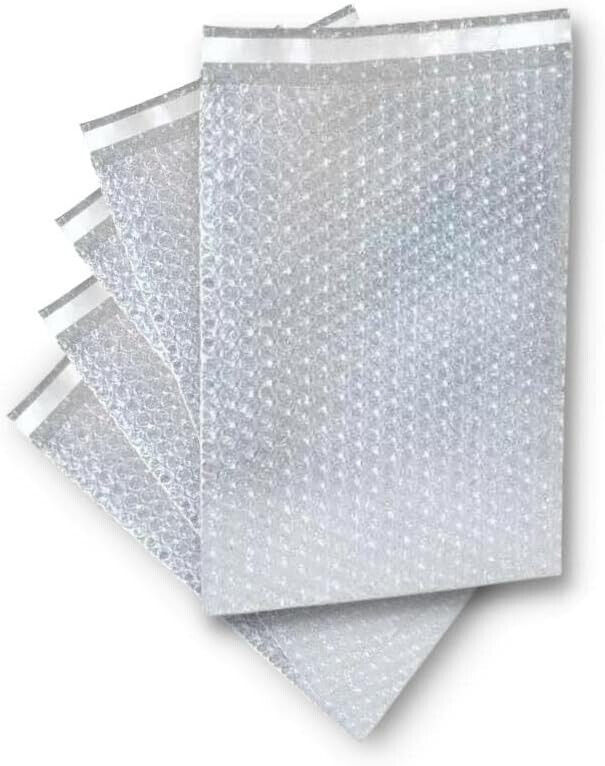 200 Pack 8x11.5 Bubble Pouches Out Bags Wrap Cushioning Self Seal Clear Shipping