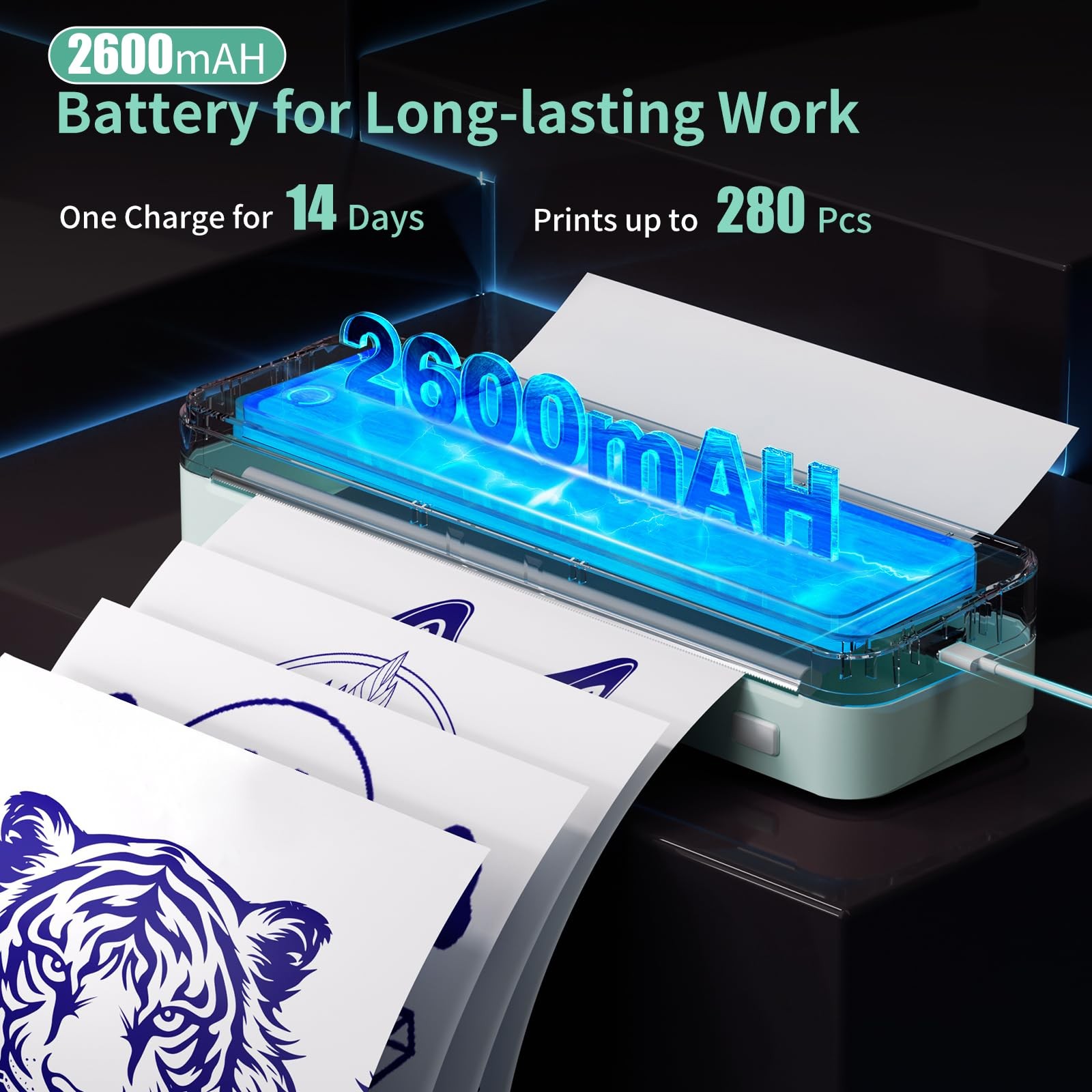 Jadens Tattoo Stencil Printer 40Pcs Transfer Paper Bluetooth Thermal Tattoo