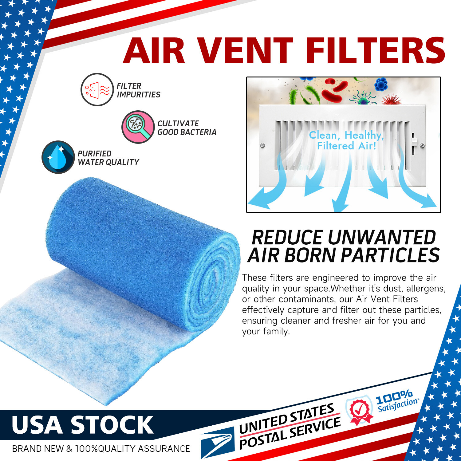 MGT Aquarium Filter Media Pad Cut to Fit for Fish Tank Canister Filter 12"X24'