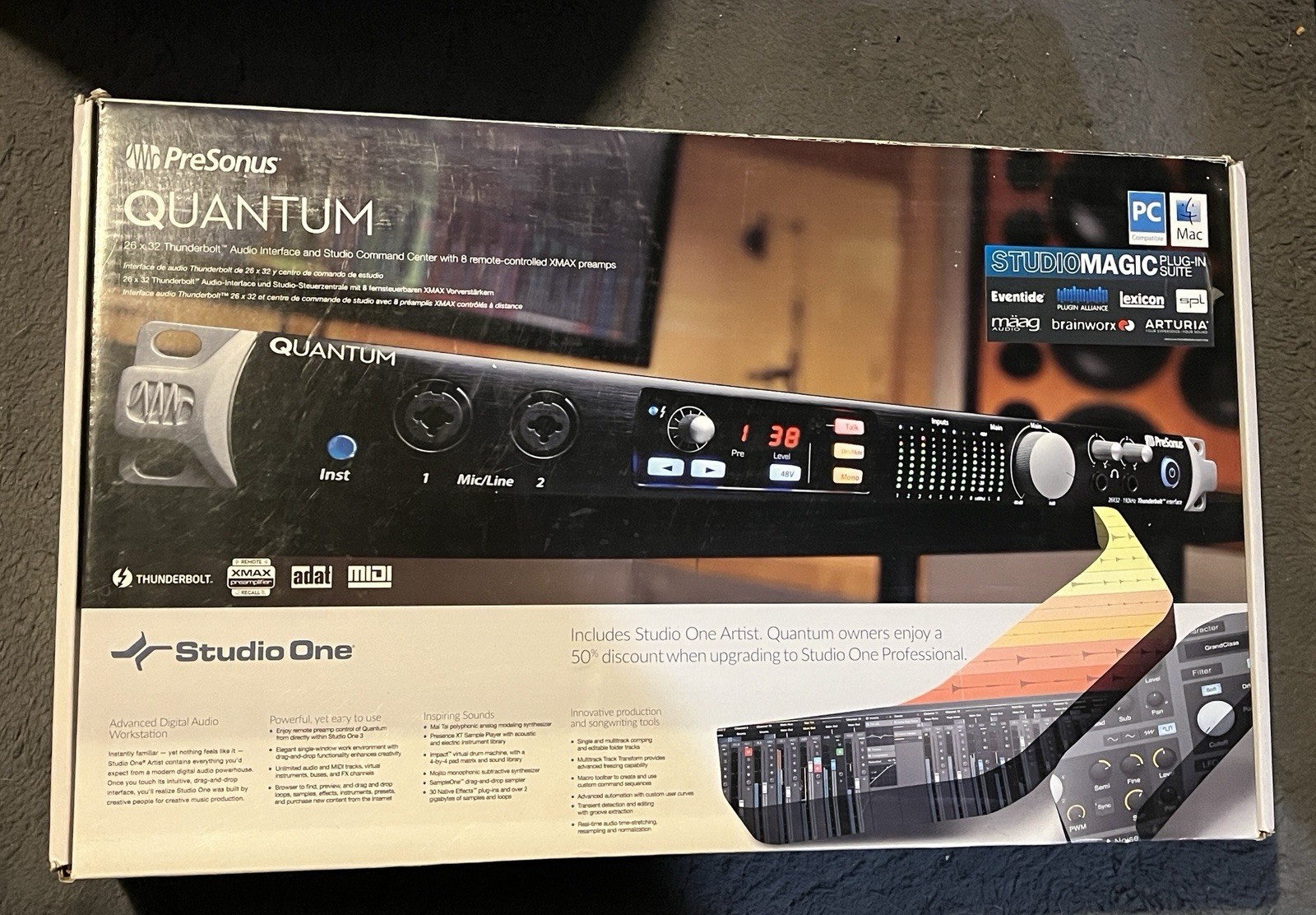 Presonus Quantum 26X32 Thunderbolt Audio Interface Power Cable Adapter Included