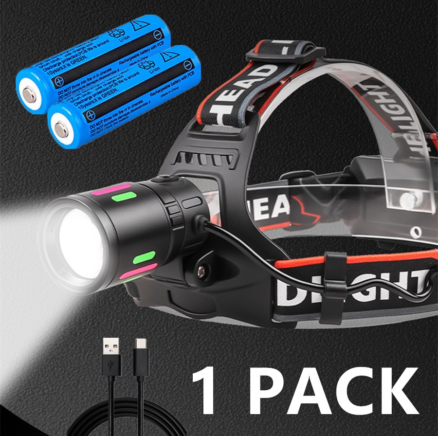 High Power LED Headlamp USB Rechargeable Headlight Camping Head Torch Worklight