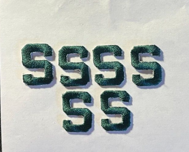 michigan state patch spartans s patch 7/8" tall 6 pieces iron on Michigan State