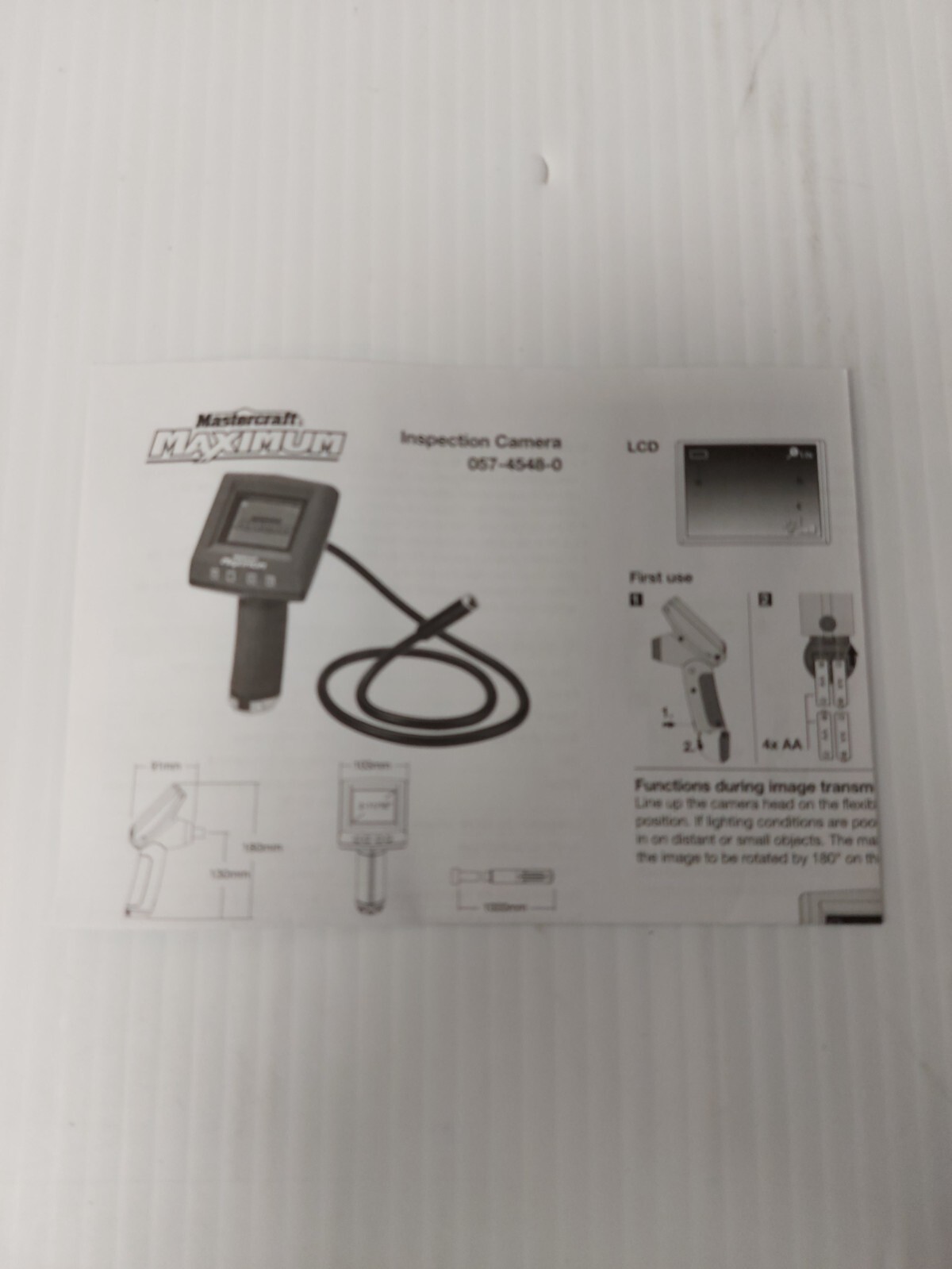 (N86175-2) Mastercraft 057-4548-0 Inspection Camera