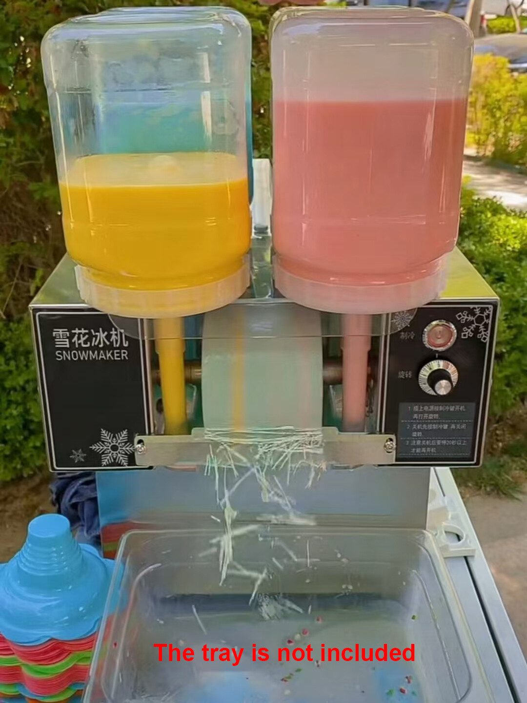 4 Barrels Rainbow Color Snowflake Machine Snow Cone Ice Shaving Maker 120KG/24H