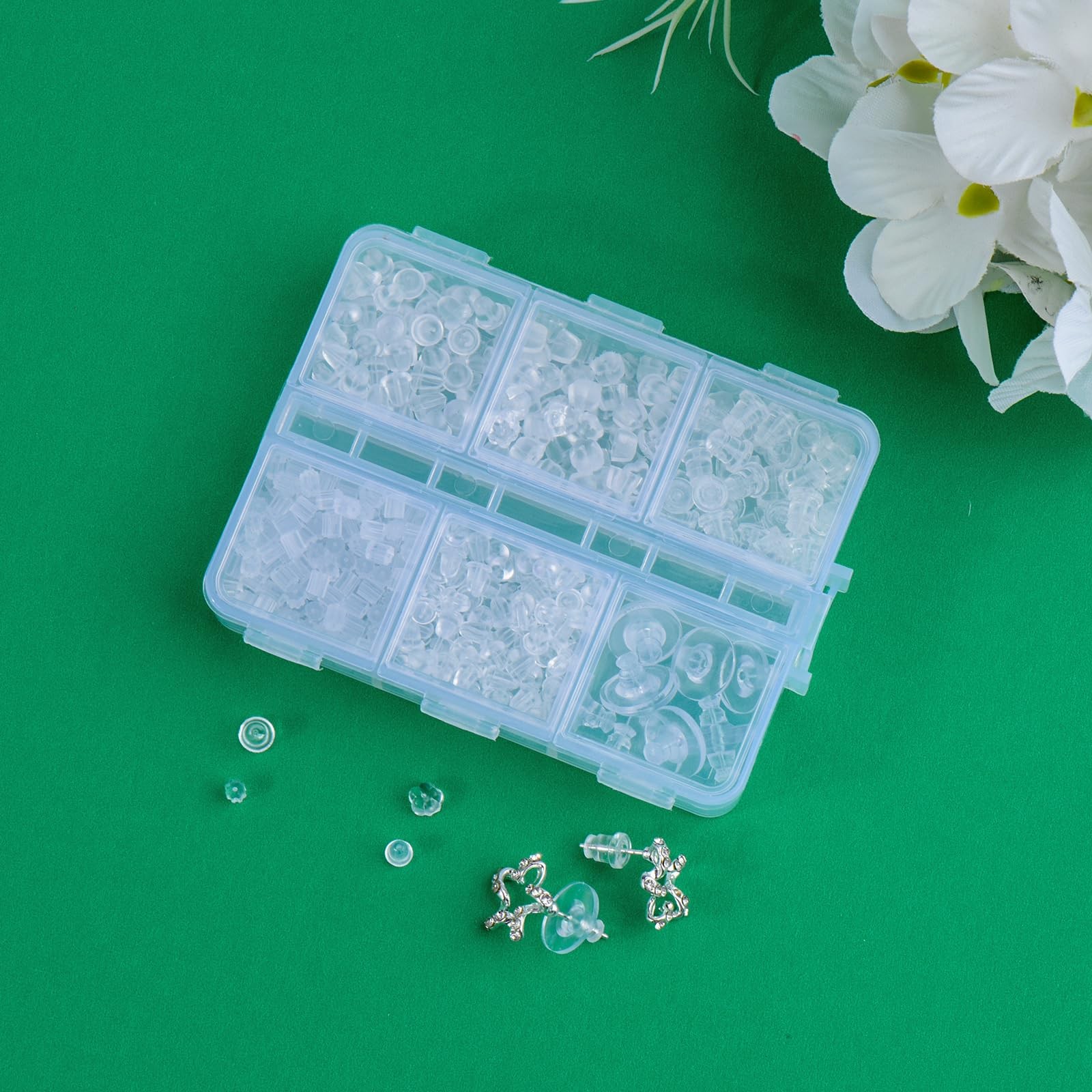 6 Styles Silicone Earring Backs for Studs/Droopy Ears/Heavy Earring 600 Pcs Cle