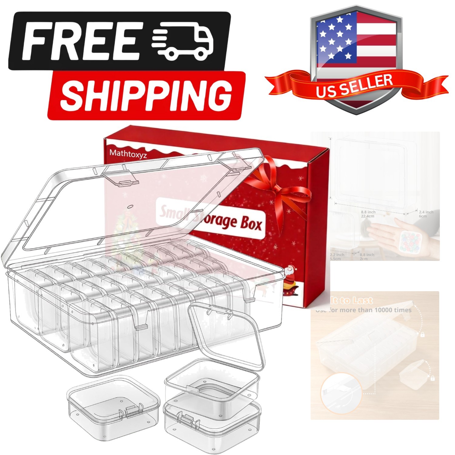 Bead Organizer Box, 31Pcs Small Beads Organizers and Storage Plastic Cases Mi...