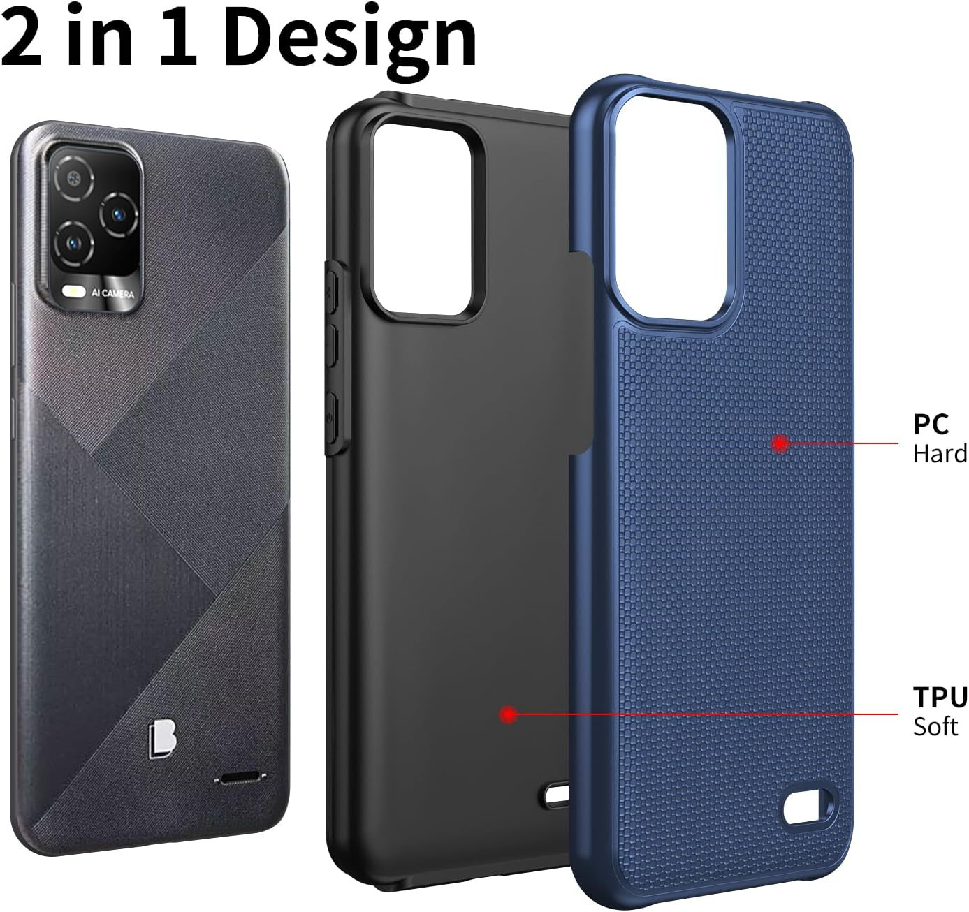 Case for BLU View 5 Pro with Screen Protector,Blu 5 Pro Phone Case Dual Layer...