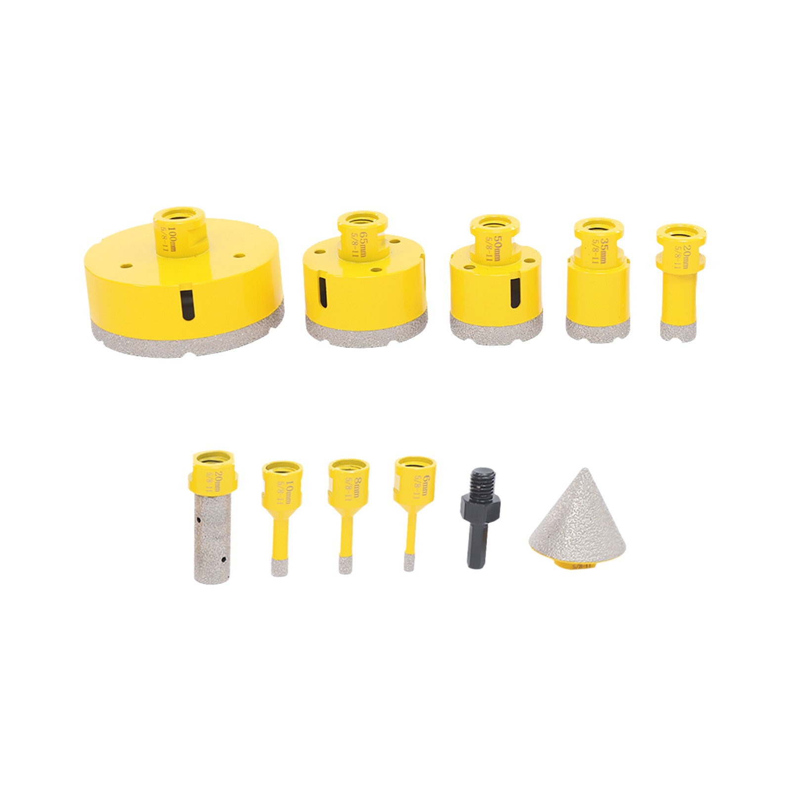 10 Piece Diamond Drill Bits Set Masonry Hole Saw for Glass Tile Marble Ceramic