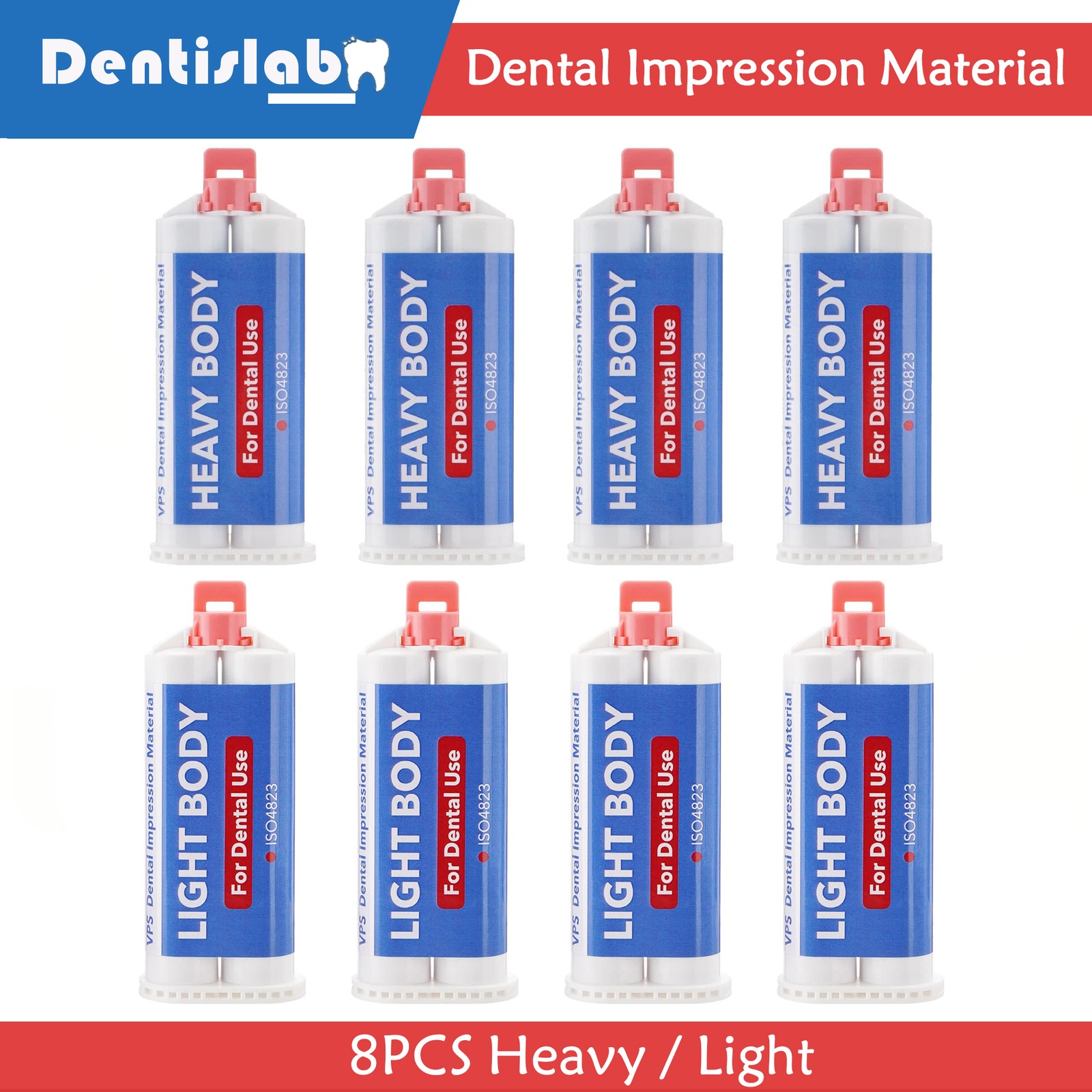 8Pcs Dental Impression Material Dental Putty PVS VPS 50ml Heavy/Light Body Fast